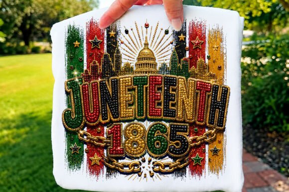 Glitter Juneteenth 1865 T-shirt Png