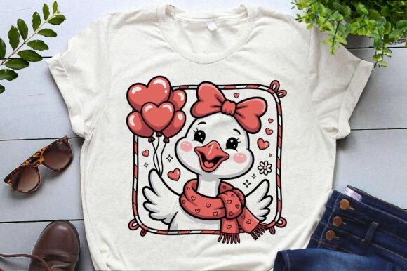 Preppy Cute Lovely Goose Valentine s Day