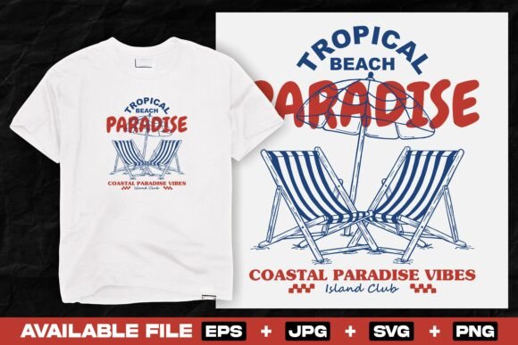 Vintage Tropical Beach Paradise T Shirt